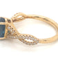 18K Yellow Gold London Blue Topaz And Diamond Twist Ring