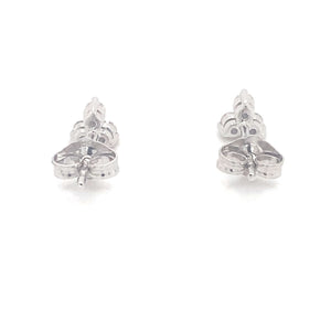 14K White Gold Diamond Trinity Stud Earrings