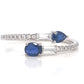 14K White Gold Blue Sapphire And Diamond Ring