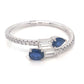 14K White Gold Blue Sapphire And Diamond Ring