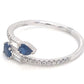 14K White Gold Blue Sapphire And Diamond Ring