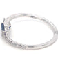 14K White Gold Blue Sapphire And Diamond Ring