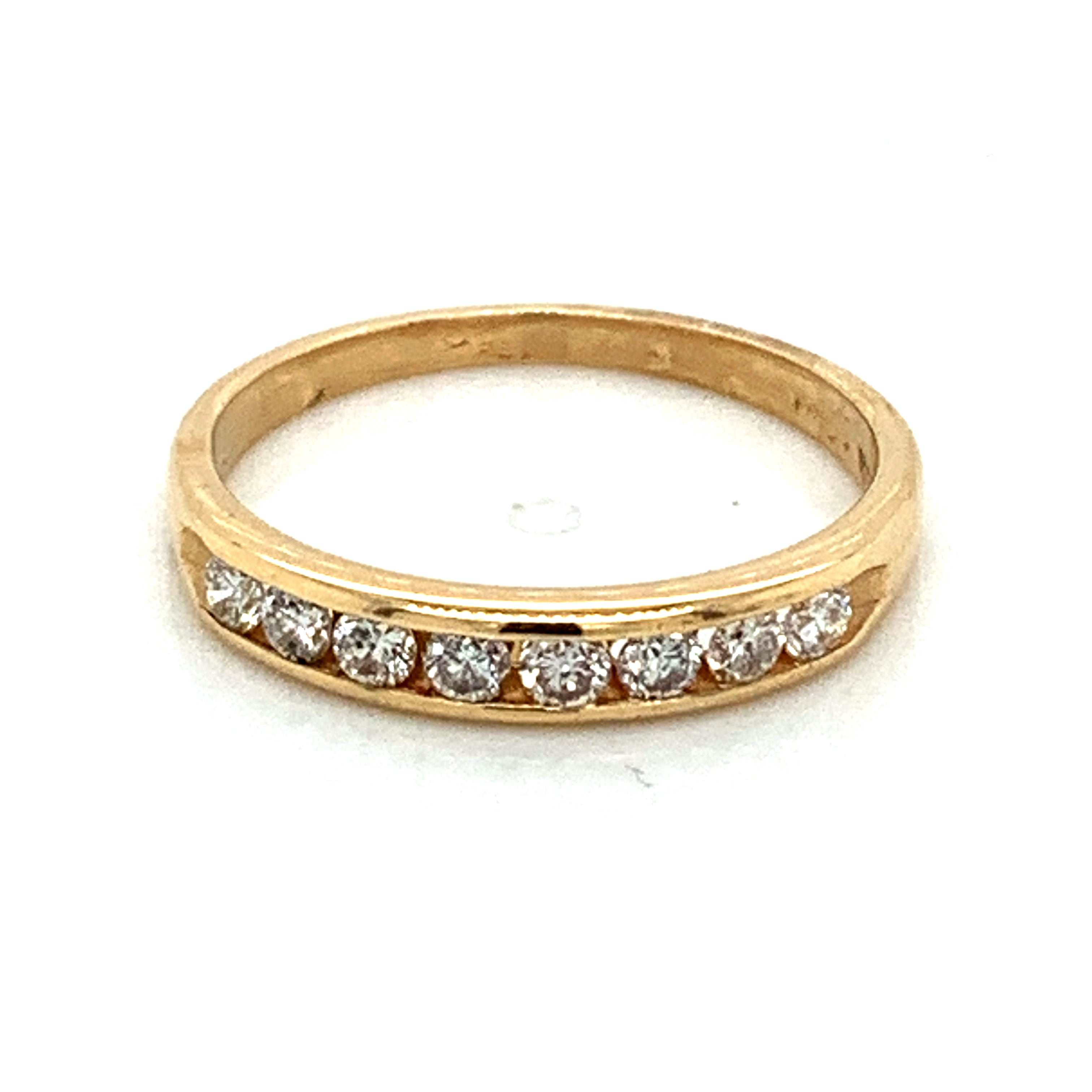14K Yellow Gold Channel Set Diamond Ring
