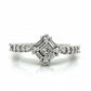 14K White Gold Diamond Square Cluster Ring