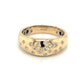 14K Yellow Gold Burnish Set Diamond Dome Ring