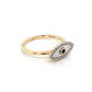 14K Yellow Gold Watching Eye Mother Of Pearl Diamond & Sapphire Ring