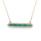 14K Yellow Gold Emerald & Diamond Bar Necklace