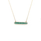 14K Yellow Gold Emerald & Diamond Bar Necklace