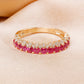 14K White Gold Ruby And Diamond Two Row Ring