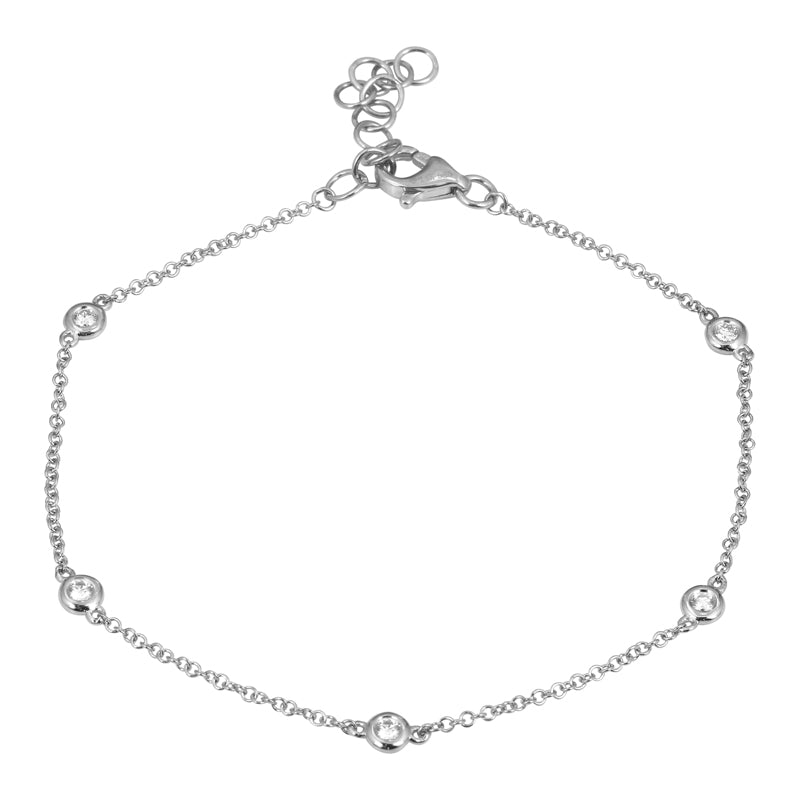 14K White Gold Diamond By The Yard Bracelet