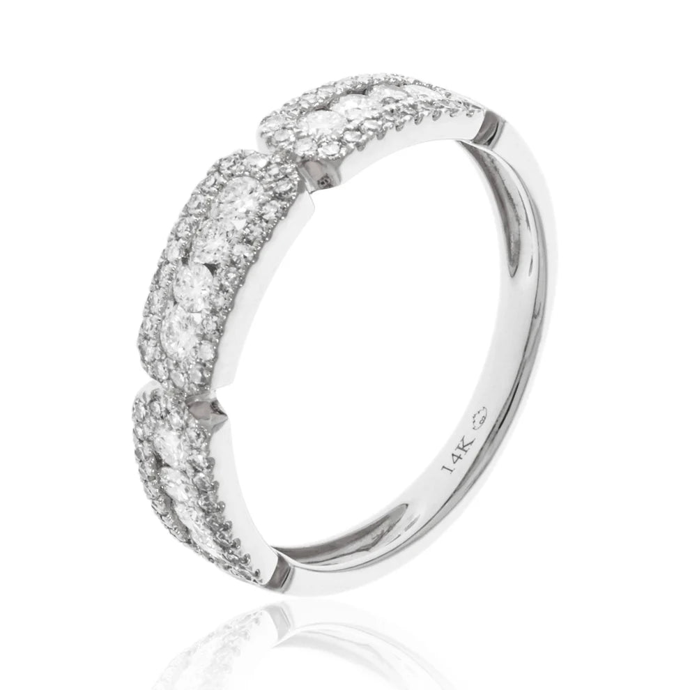 14K White Gold Art Deco Style Diamond Ring