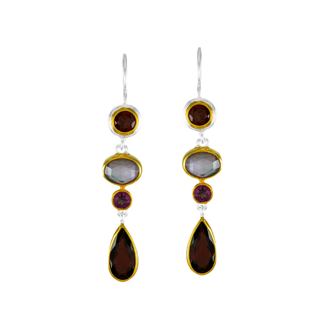 Michou Sterling Silver & 22K Vermeil Multi-Color Gemstone Drop Earrings