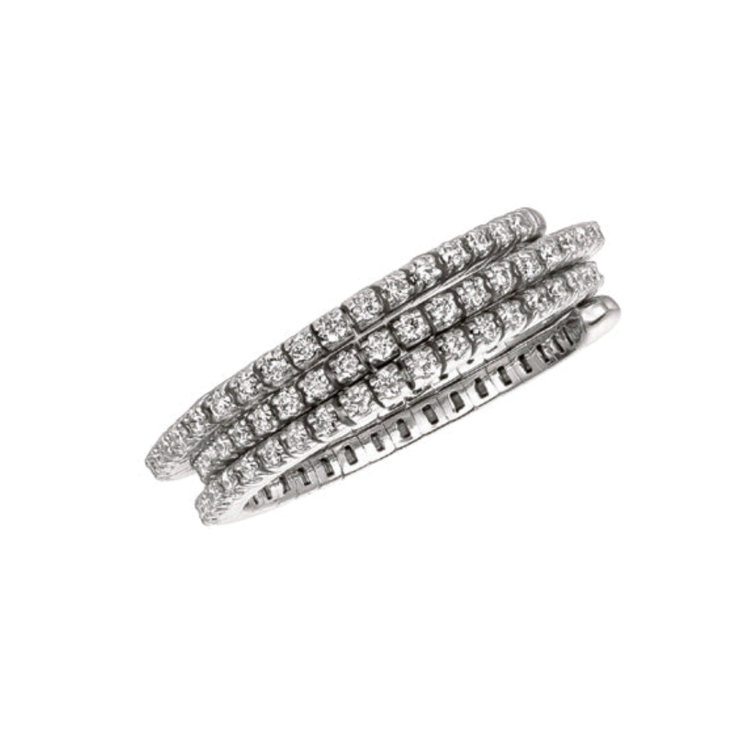 14K White Gold Diamond Flexible Spiral Ring
