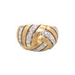 14K Yellow Gold Woven Design Diamond Dome Ring