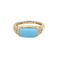 14K Yellow Gold Sleeping Beauty Turquoise & Diamond Ring