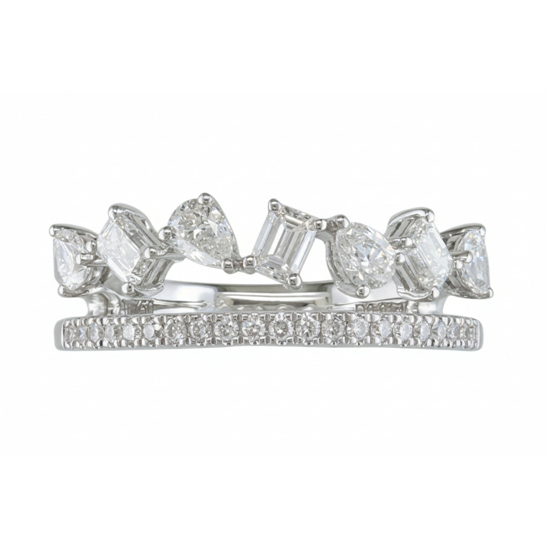18K White Gold Multi-Shape Diamond Ring