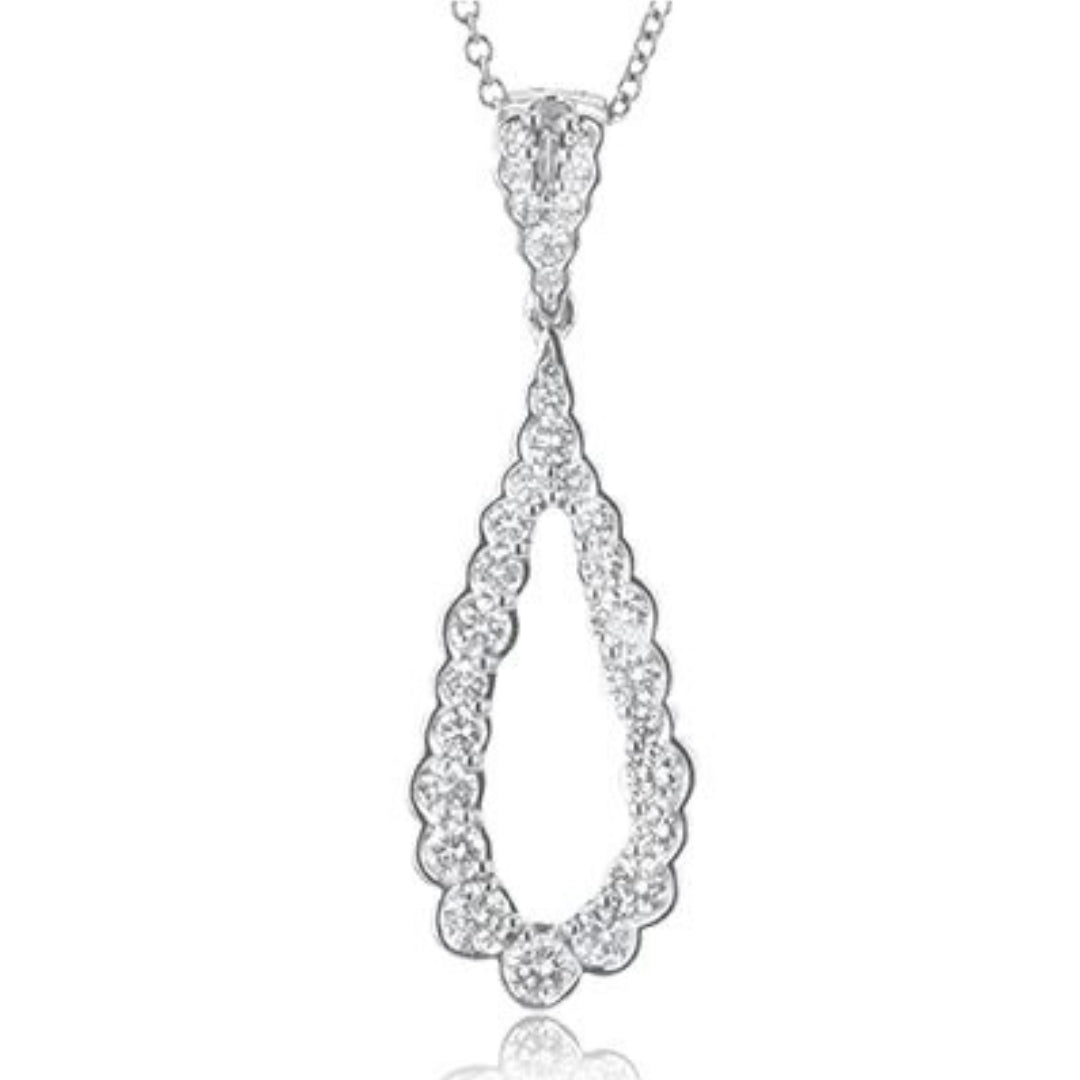 18K White Gold Diamond "Harmonie" Diamond Necklace by Simon G. Jewelry