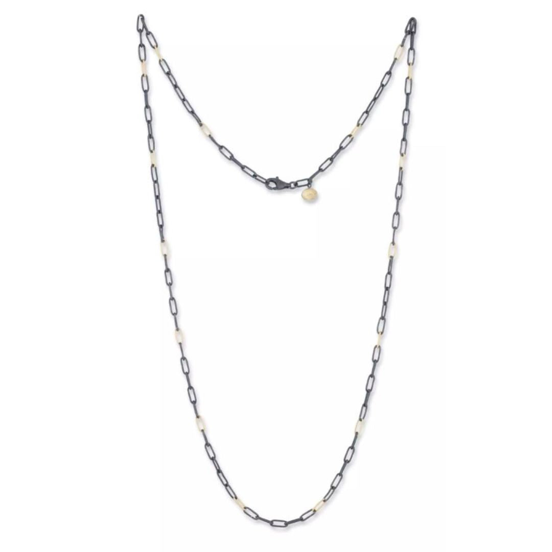 Lika Behar 22K Gold & Oxidized Sterling Silver Long "Clipski" Chain Necklace