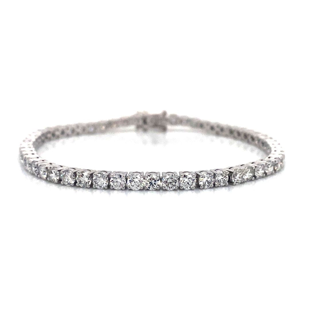 14K White Gold 6 Carat Diamond Tennis Bracelet