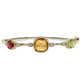 14K Yellow Gold Multi-Color Gemstone Hinged Bangle Bracelet