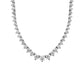 18K White Gold Graduated Diamond 6.5 Carat Tennis Necklace