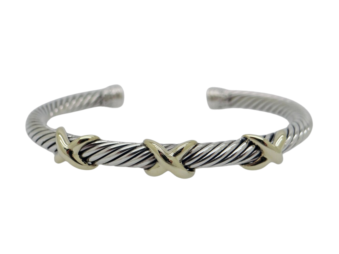 David Yurman Sterling Silver/14K Yellow Gold Cuff Bracelet