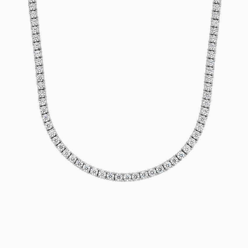 14K White Gold Diamond Tennis Necklace