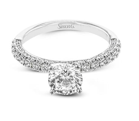 Simon G 18K White Gold Diamond Engagement Ring