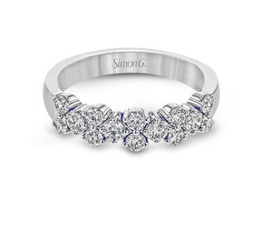 18K White Gold Diamond Double Row Ring by Simon G. Jewelry