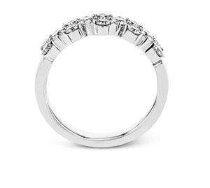 18K White Gold Diamond Double Row Ring by Simon G. Jewelry