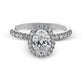 18K White Gold Oval Diamond Halo Engagement Ring by Simon G. Jewelry