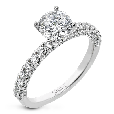 Simon G 18K White Gold Diamond Engagement Ring