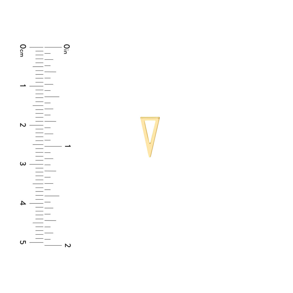 14K Yellow Gold Open Pyramid Stud Earrings