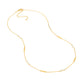 14K Yellow Gold Alternating Bar Station & White Enamel  Adjustable Necklace