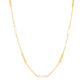 14K Yellow Gold Alternating Bar Station & White Enamel  Adjustable Necklace