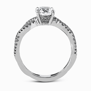 18K White Gold Twisted Design Diamond Engagement Ring by Simon G. Jewelry