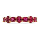 18K Yellow Gold Oval Ruby Alternating Pattern Ring