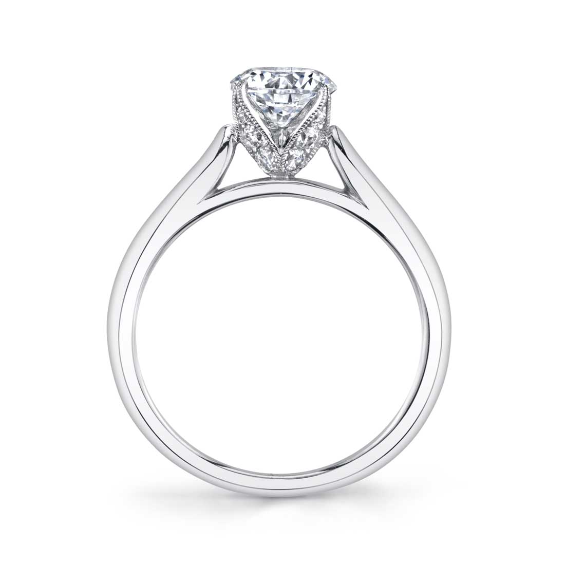 Sylvie "Aubree" Solitaire Petal Prong Engagement Ring S1300