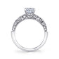 Sylvie 14K White Gold "Jacqueline" Vintage Style Diamond Engagement Ring