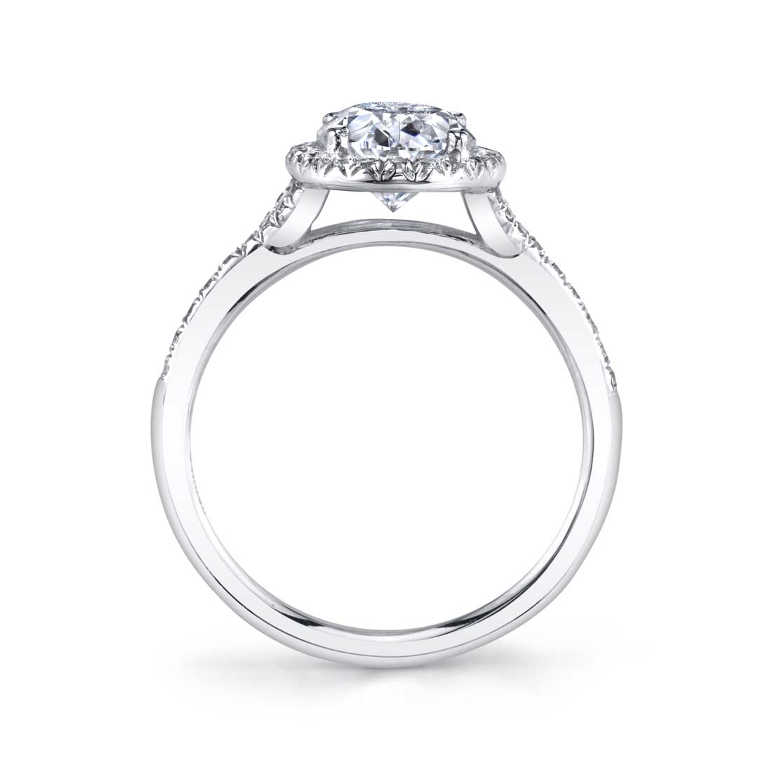Sylvie Alexandra - Oval Engagement Ring with Halo S1814