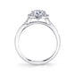 Sylvie 14K White Gold "Alexandra" Oval Diamond Halo Engagement Ring