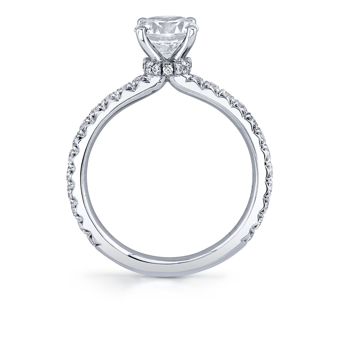 Sylvie 14K White Gold "Nova" Diamond Hidden Halo Engagement Ring