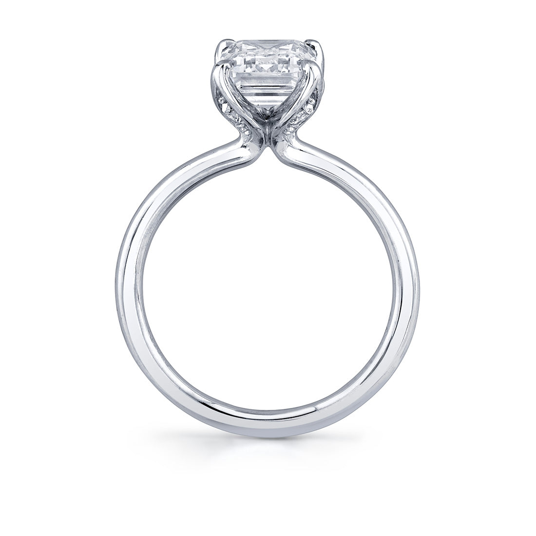 Sylvie 14K White Gold "Shay" Emerald Cut Solitaire Engagement Ring