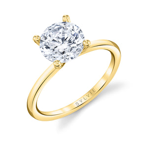 Sylvie 14K Yellow Gold "Sutton" Round Solitaire Engagement Ring