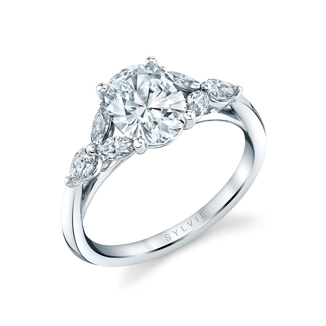 Sylvie 14K White Gold Diamond "Daylin" Engagement Ring