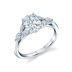 Sylvie 14K White Gold Diamond "Daylin" Engagement Ring