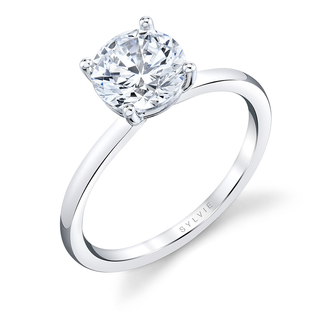 Sylvie 14K White Gold Solitaire "Blake" Engagement Ring