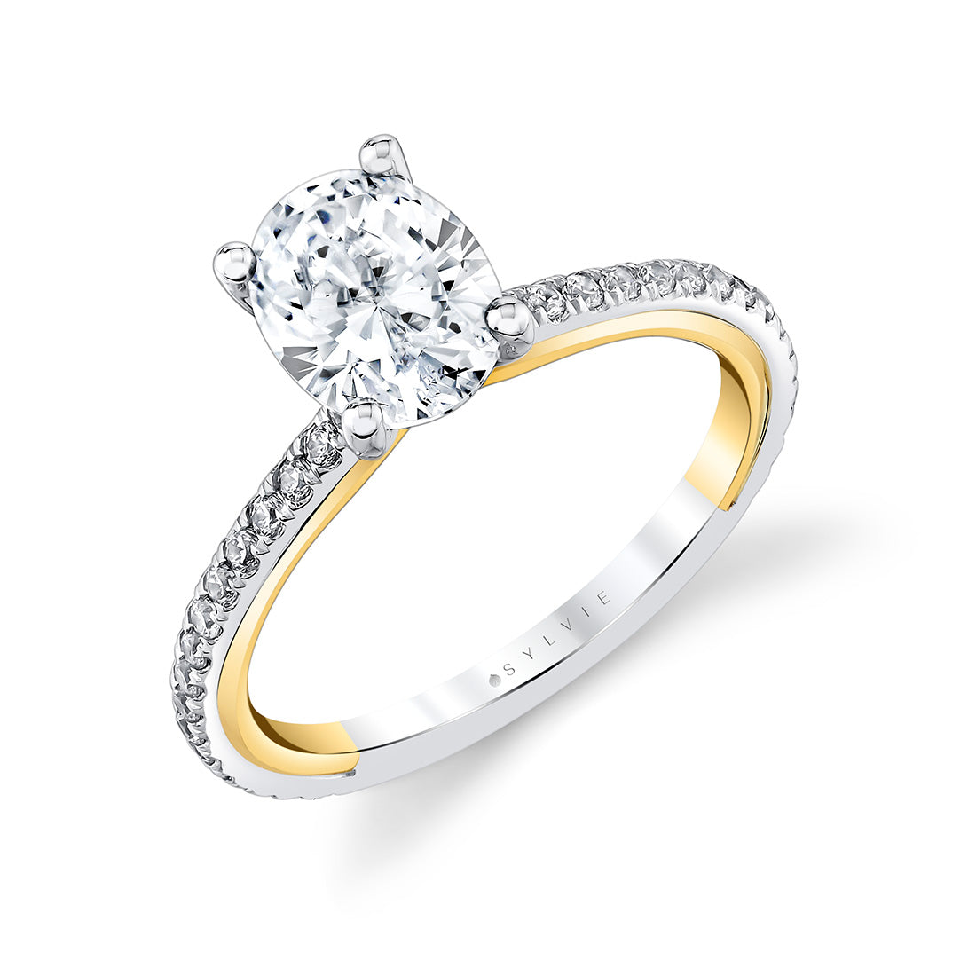 Sylvie 14K Yellow & White Gold "Audrey" Round Engagement Ring