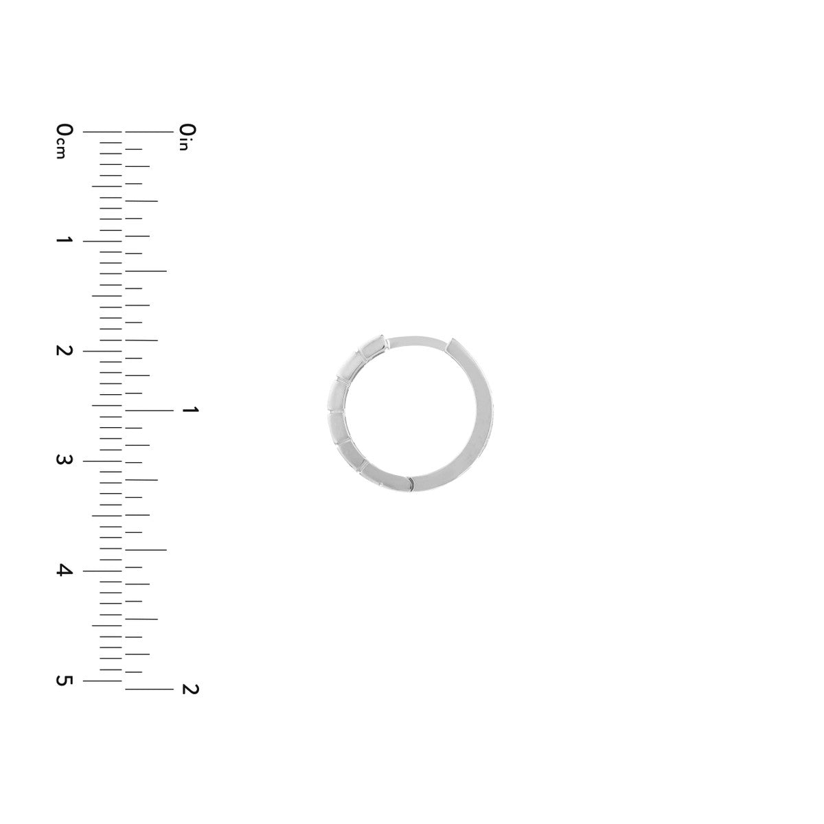 14K White Gold Square Huggie Hoop Earrings