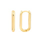 14K Yellow Gold Oblong Polished Hoop Earrings
